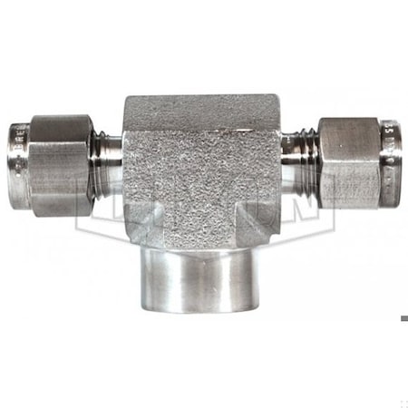 Dixon The Right Connection Instrumentation Branch Tee, 1/4 in x 1/4-18, Tube x FNPT, 316 SS, Domestic 4-DTTF-4